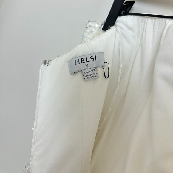 HELSI Leslie Strapless Sequin Column Midi Dress in White Size Medium - Picture 8 of 12